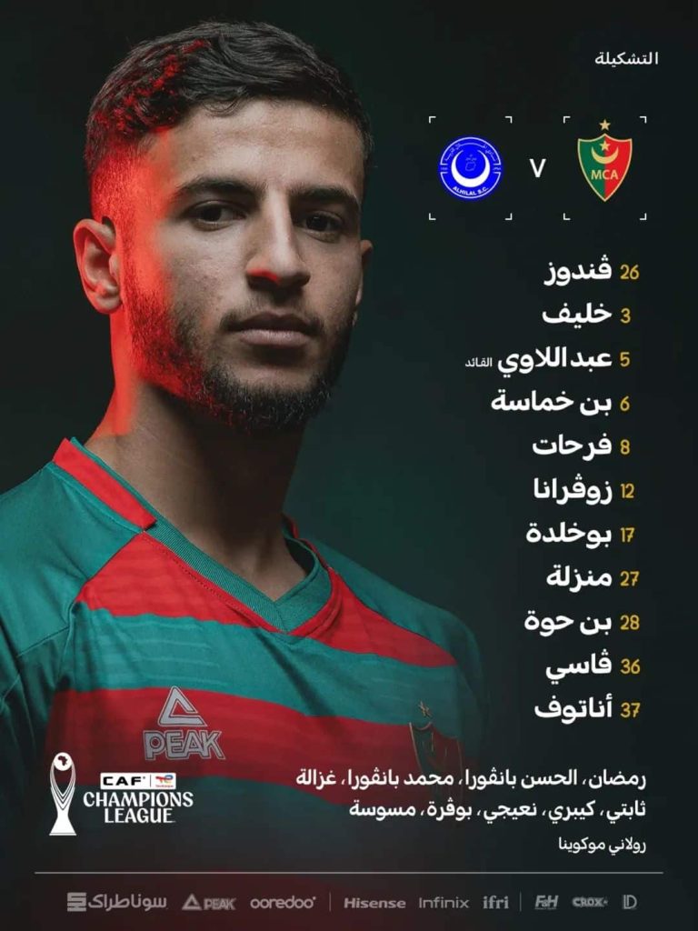 LDC CAF : MC Alger – Al-Hilal Omdurman, compos officielles